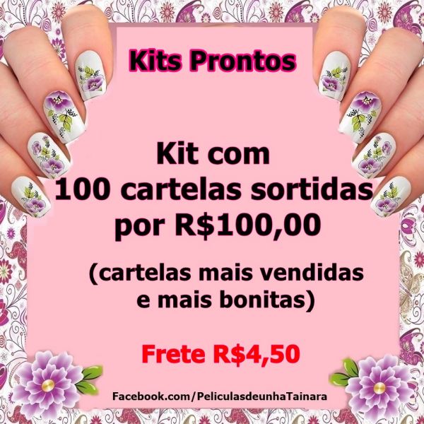 Kit com 100 cartelas